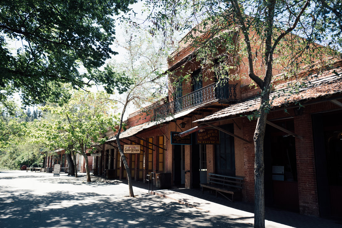 Main Street storefronts in Columbia State Historic Park
